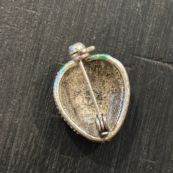 Laila Rowe Rhinestone Brooch Red Aurora Borealis Colorful Strawberry Pin Small - Picture 3 of 6